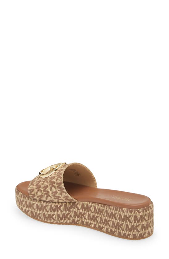 Michael Michael Kors Sadler Wedge Sandal In Beige/ Ebony | ModeSens