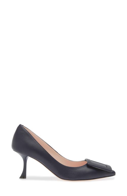 Roger Vivier Viv In The City Leather Buckle Pumps In Blue Chiaro