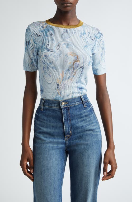 Etro Paisley Knit Top Light Blue at Nordstrom, Us