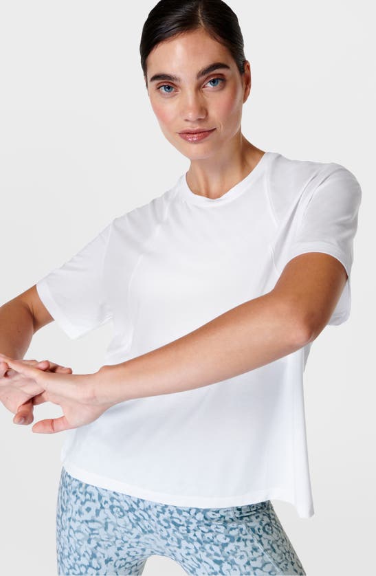 Shop Sweaty Betty Relaxed Fit Draped T-shirt In White