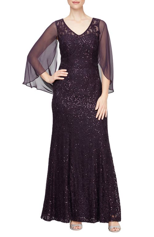 Alex Evenings Sequin Capelet Gown at Nordstrom,