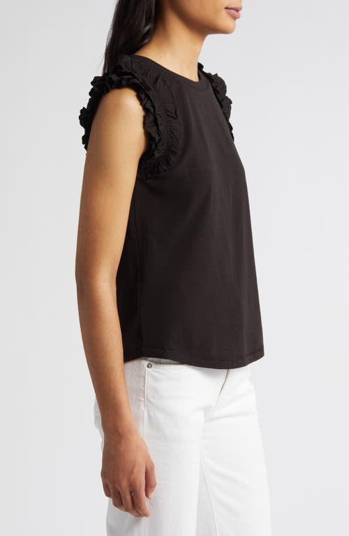 Wit & Wisdom Ruffle Sleeve Top In Black