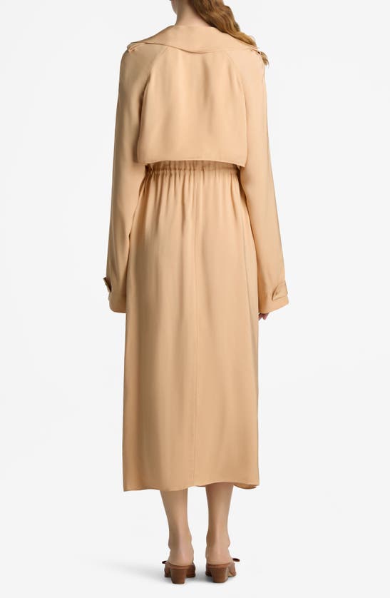 Shop St John St. John Collection Crepe Back Satin Trench Coat In Macaroon