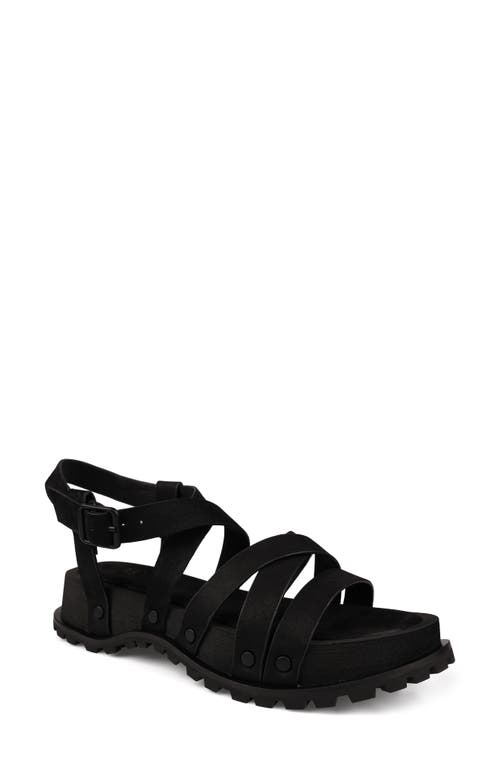 Malu Platform Sandal in Black Leather