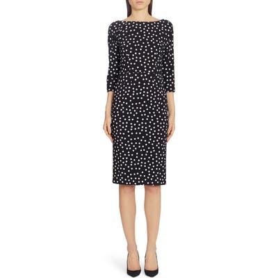 Dolce & gabbana Polka Dot Cady Sheath Dress, 8 IT - Black