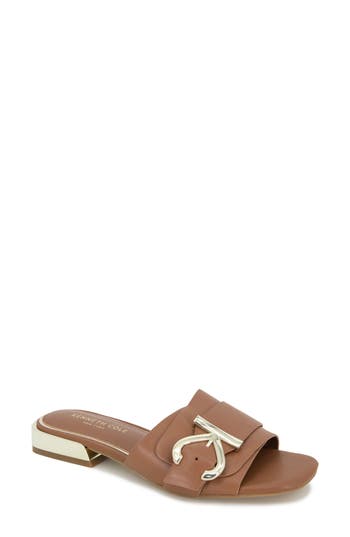 Kenneth Cole Women's Irene Slip On Embellished Slide Sandals In Brown