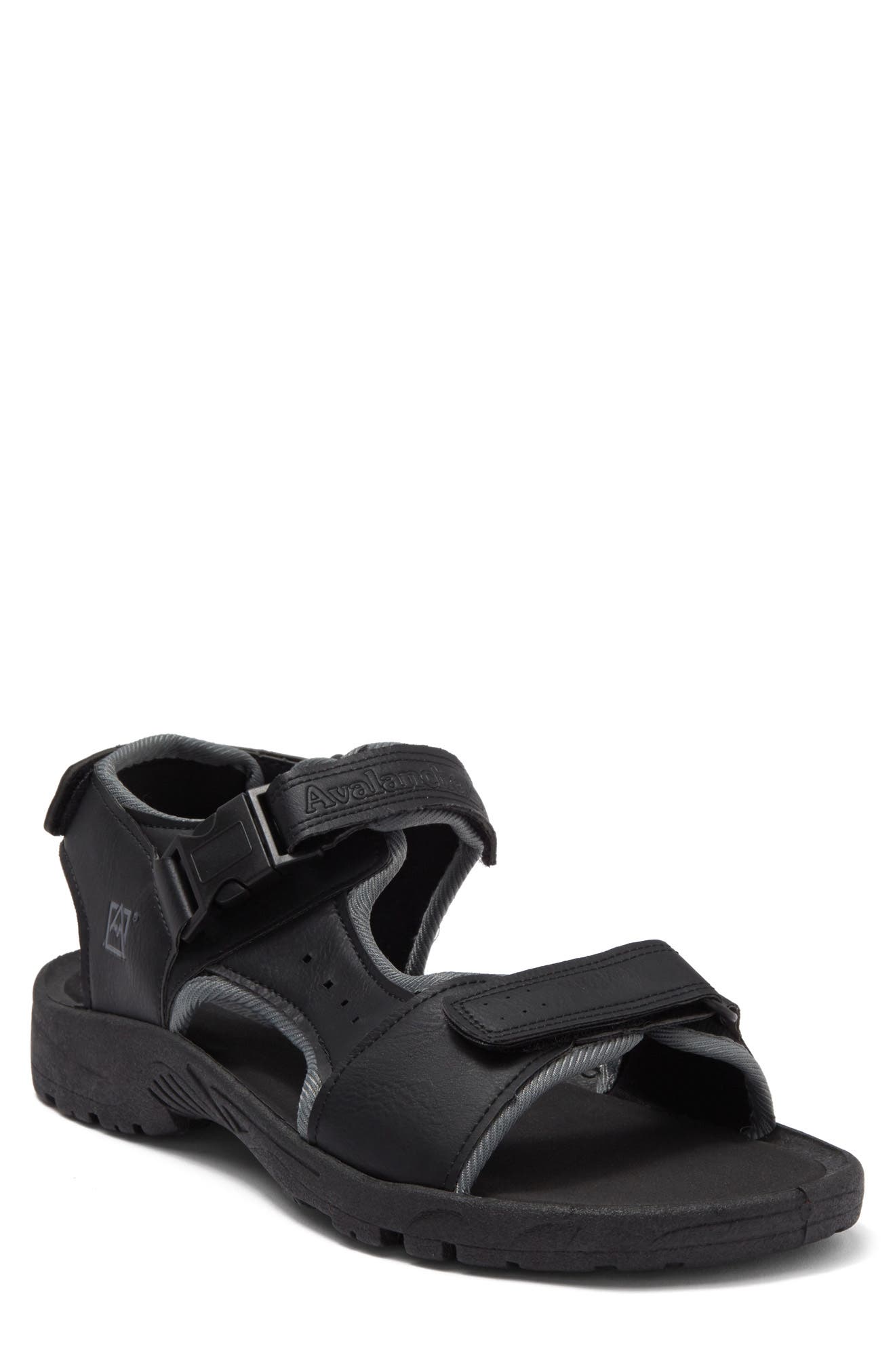Avalanche Open Toe Hiking Sandal In Black