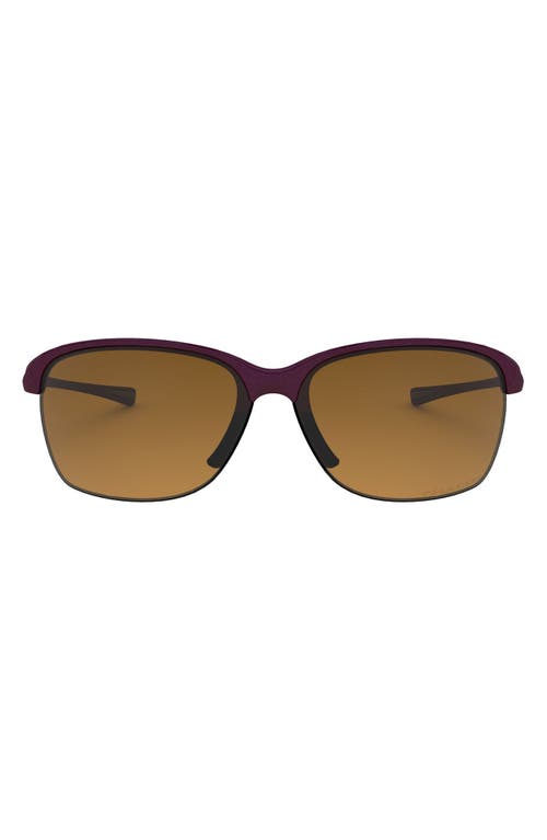 Oakley Unstoppable 65mm Gradient Polarized Oversize Rectangular Sunglasses In Raspberry/brown P