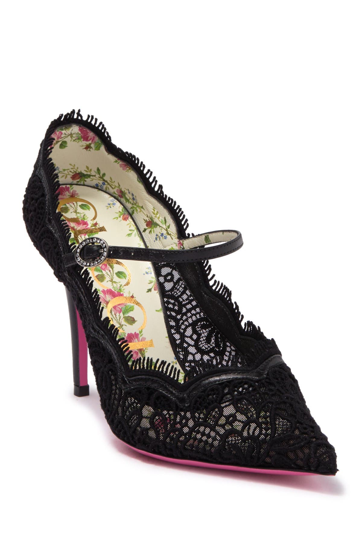 gucci virginia lace mary jane pumps