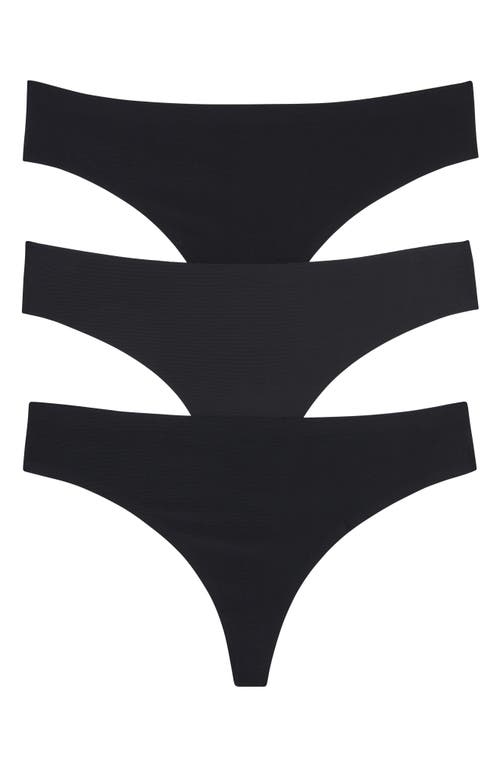 Skinz 3-Pack Thong in Black/Black/Black