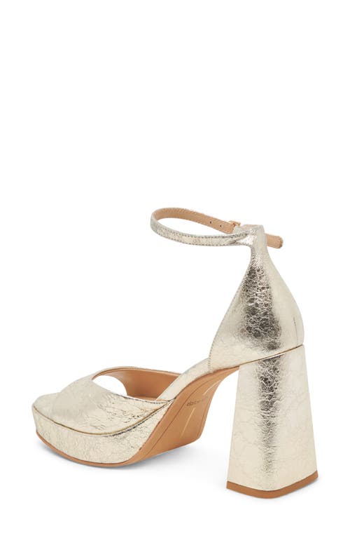 Shop Dolce Vita Pandro Ankle Strap Platform Sandal In Platinum Distressed Leather