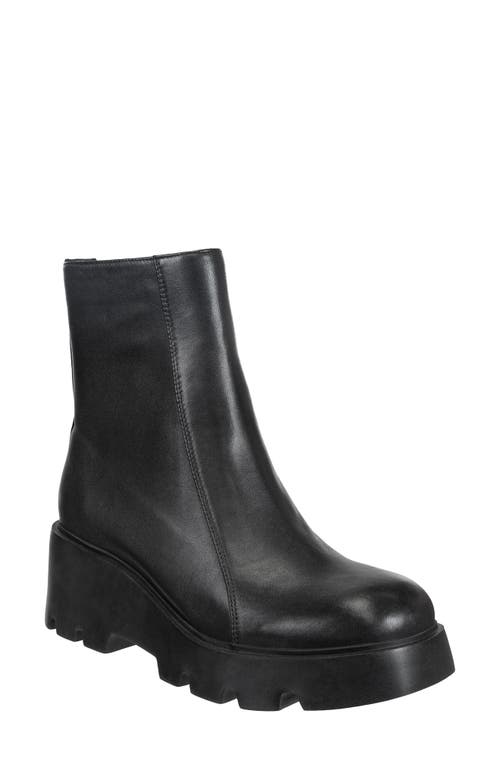 Xenus Lug Bootie in Black Leather