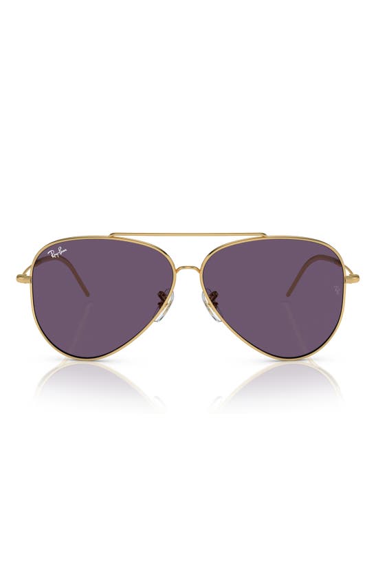 Shop Ray Ban Reverse 62mm Oversize Aviator Sunglasses In Violet