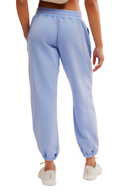 Shop Free People Sprint To The Finish Seamed Sweatpants In Blueberry