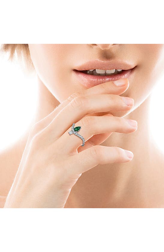 Shop Hueb Mirage Emerald & Diamond Ring In White Gold