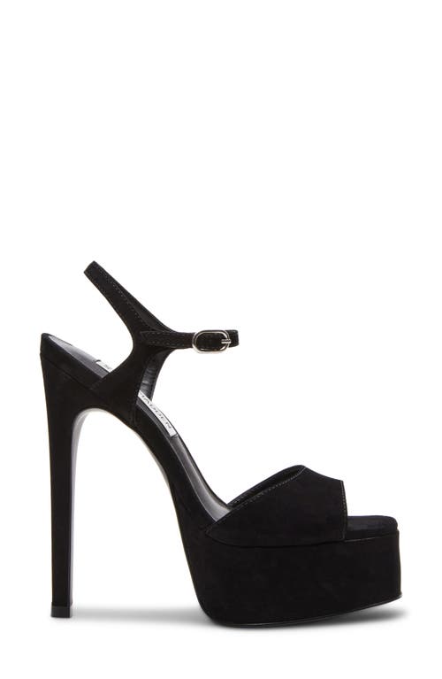 Shop Steve Madden Cologne Platform Stiletto Sandal In Black Nubuck