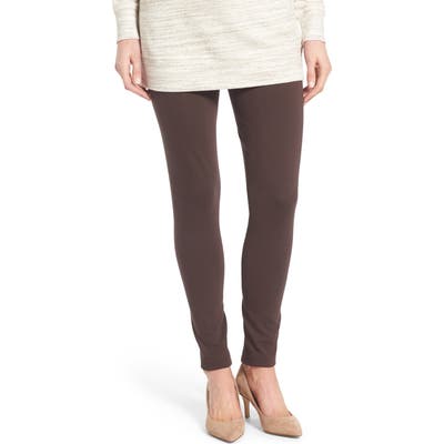 Petite Two By Vince Camuto Seamed Back Leggings, Brown