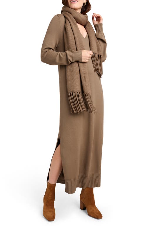 Shop Splendid X @cellajaneblog Long Sleeve Sweater Dress In Toast