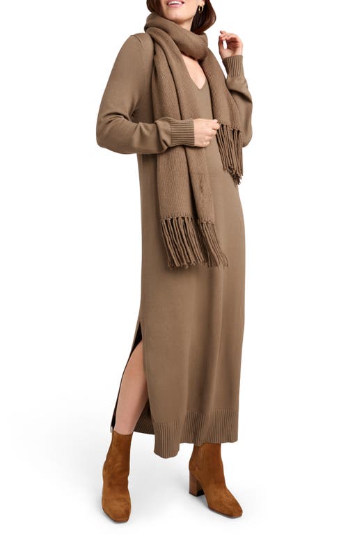 Shop Splendid X Cella Jane Long Sleeve Sweater Dress In Toast