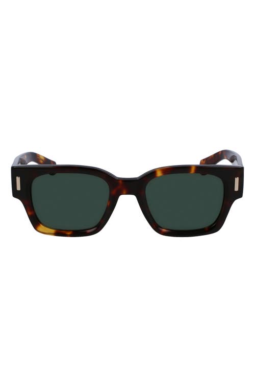 Shop Ferragamo Rivets 52mm Square Sunglasses In Dark Tortoise