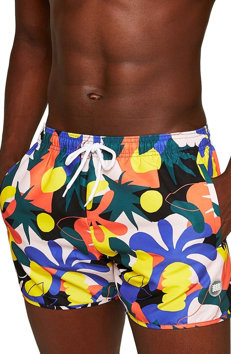 Topman Art Attack Print Swim Trunks | Nordstrom