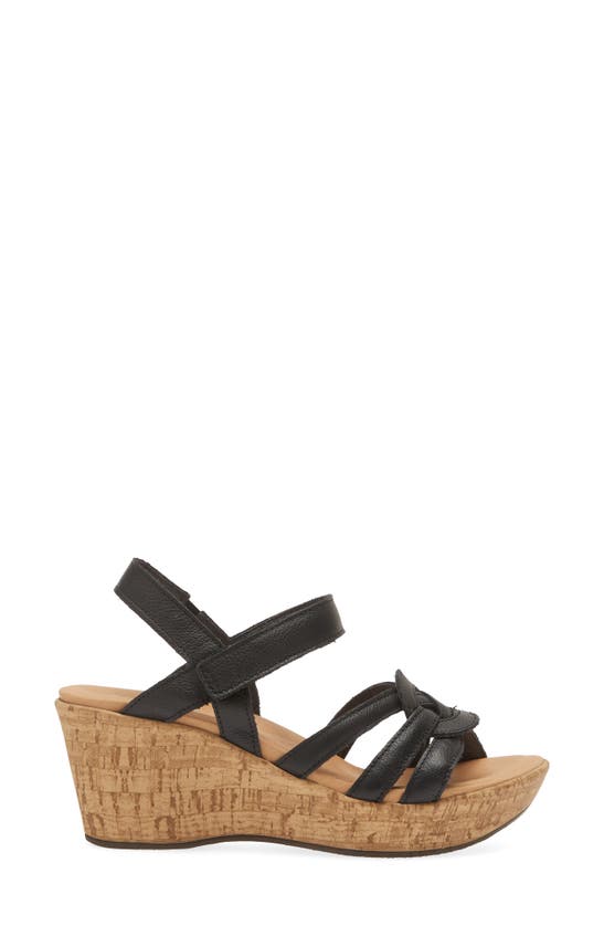 Shop Naot Tropical Platform Wedge Sandal In Soft Black Leather