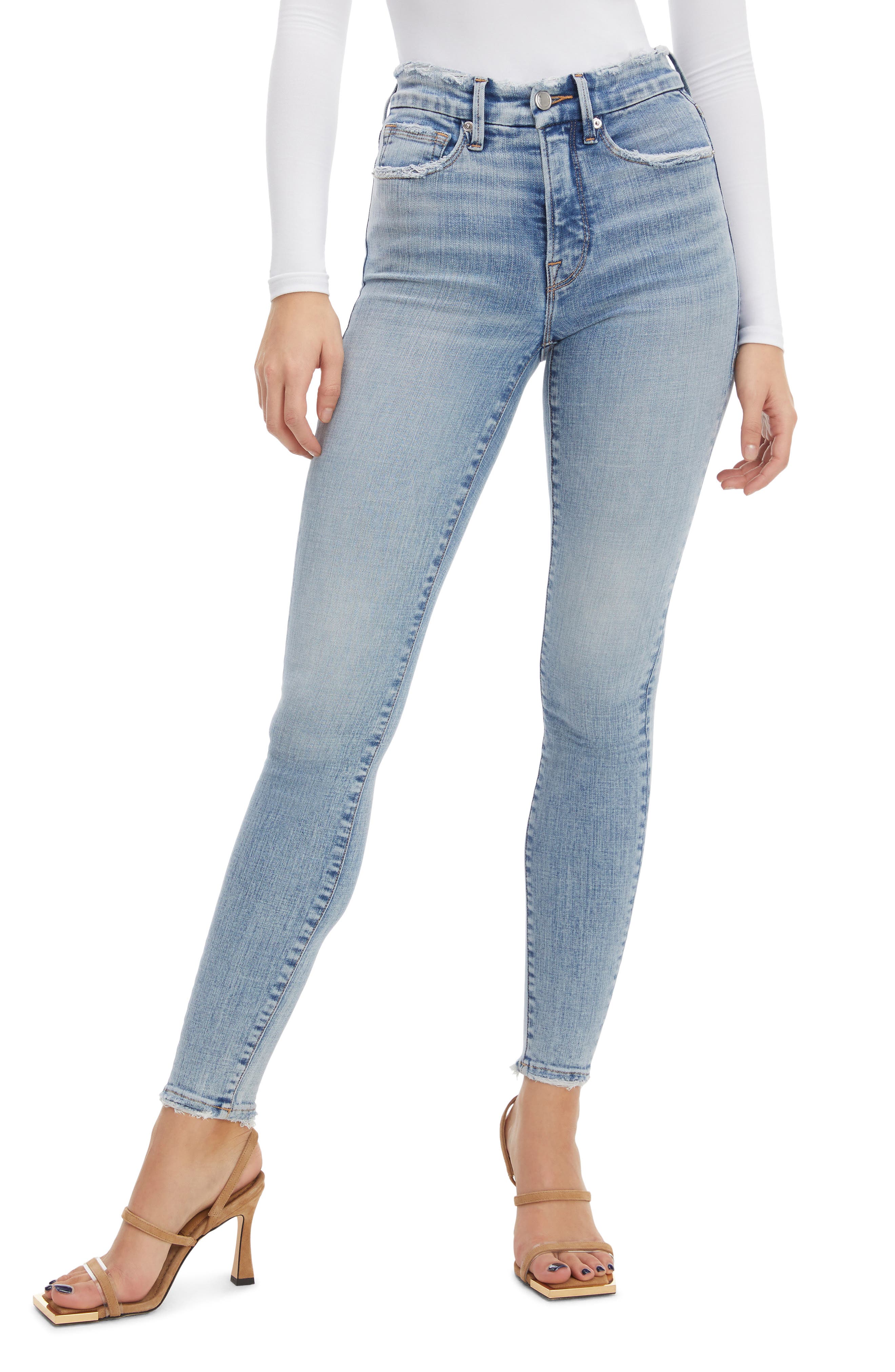 Women's Good American Good Legs Destroyed Hem Ankle Skinny Jeans Women's Good American Good Legs Destroyed Hem Ankle Skinny Jeans