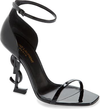Saint Laurent Women's Opyum Leather Sandals - Black - Size 10.5