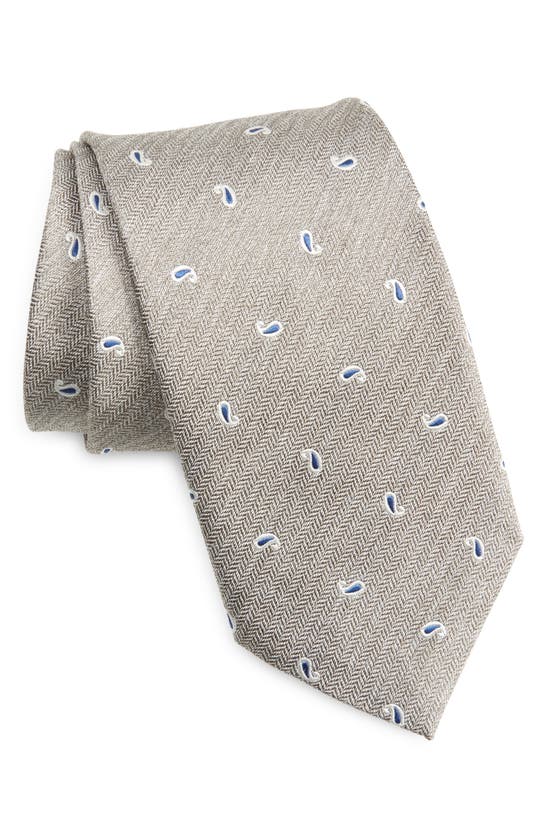 Shop David Donahue Neat Silk Tie In Gray