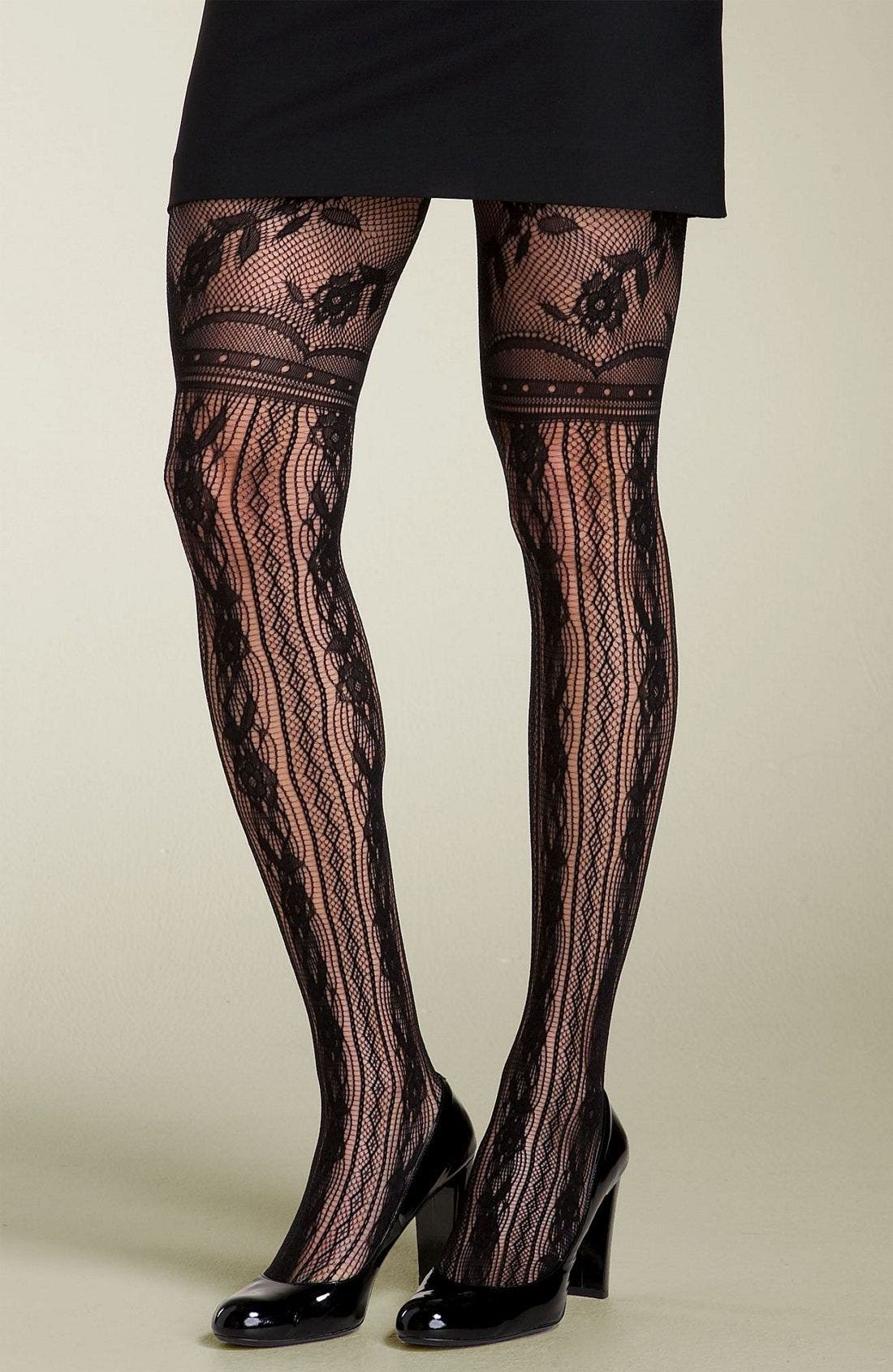 Nordstrom 'Diamond Floral' Tights Nordstrom