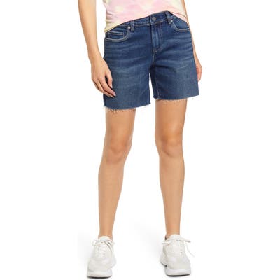 Blanknyc Raw Hem Denim Shorts, Blue