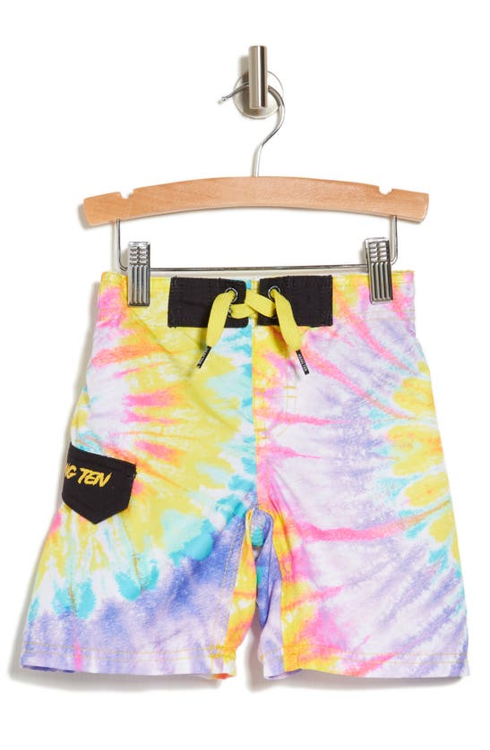 Hang Ten Kids' Tie Dye Board Shorts In Spiral Tie Dye
