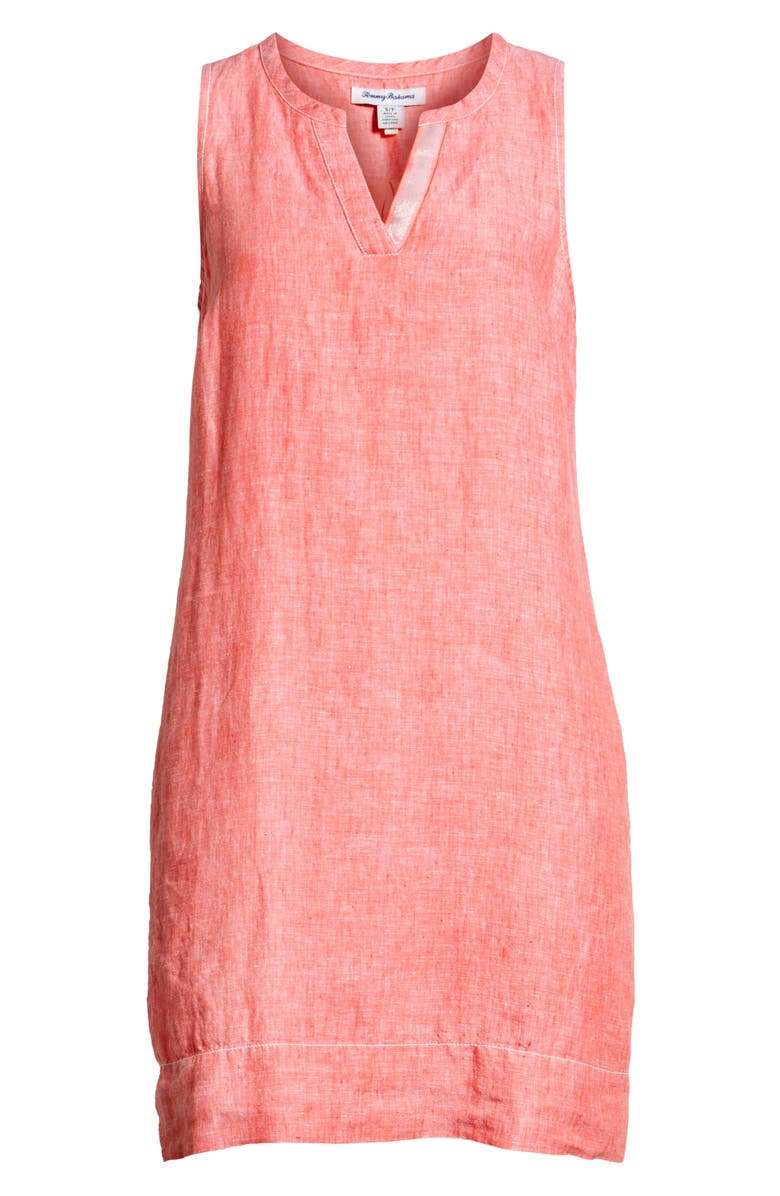 Sea Glass Linen Shift Dress, Alternate, color, DUBARRY CORAL