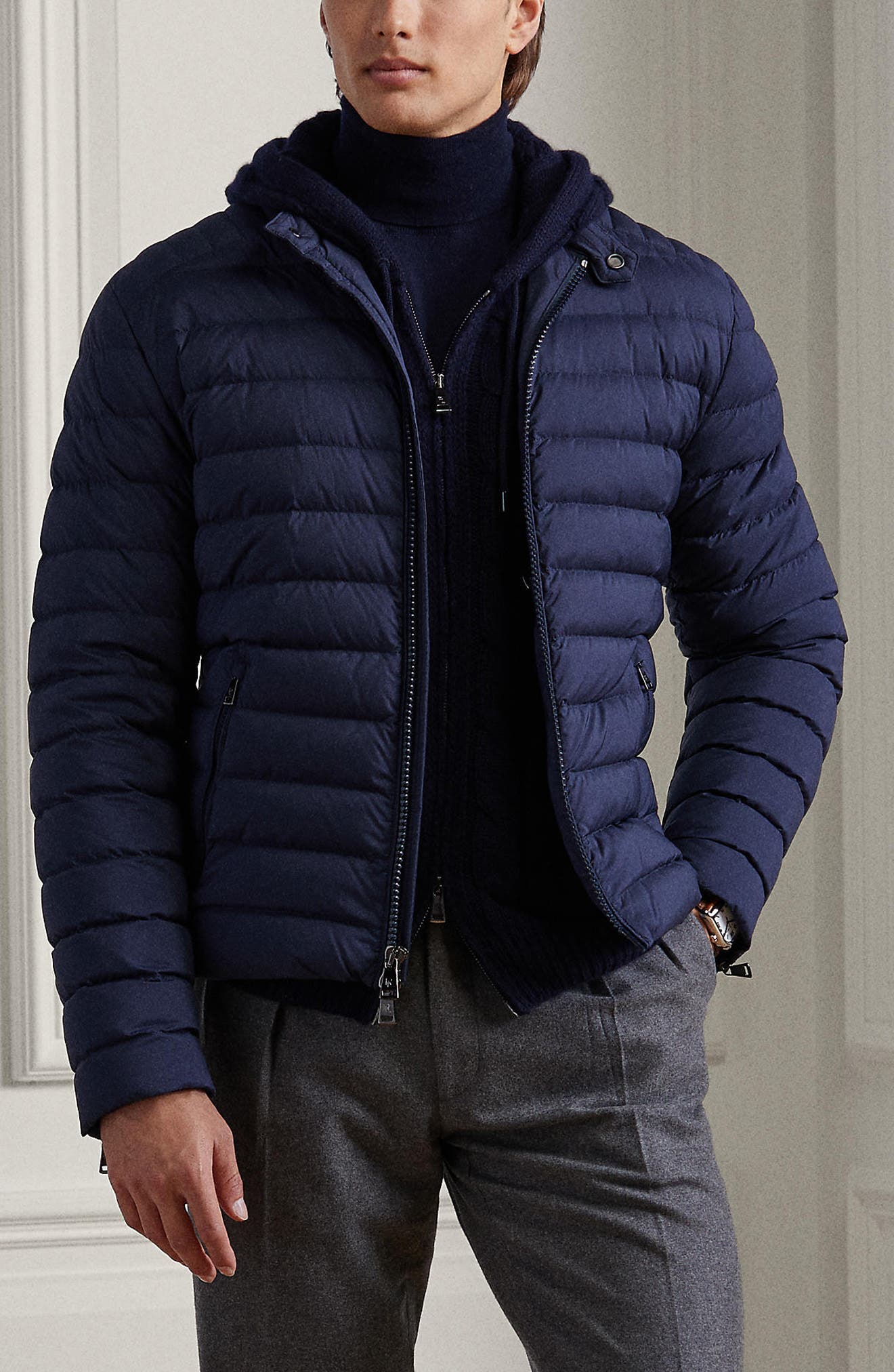 ralph lauren purple label quilted jacket