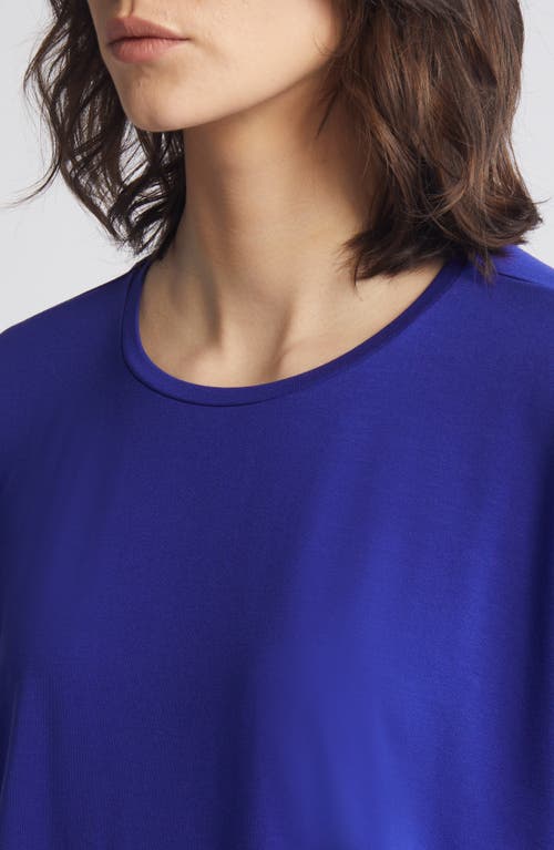 Shop Eileen Fisher Bateau Neck Boxy T-shirt In Blue Violet