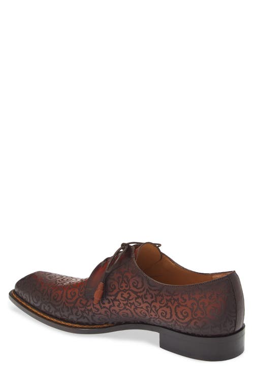 Shop Mezlan Lontani Plain Toe Derby In Cognac/rust