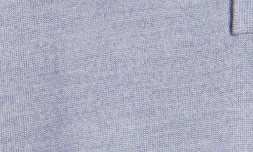 Robert Barakett Roman Long Sleeve Merino Wool Sweater Polo In Light Grey