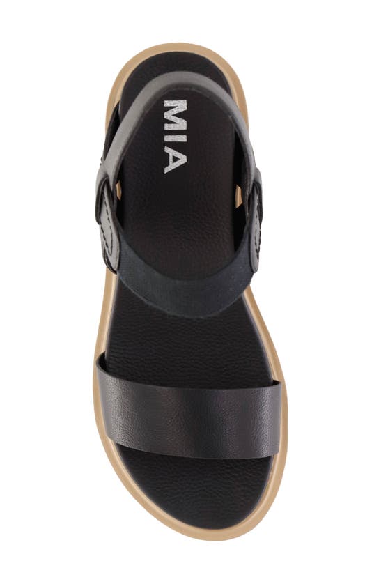 Mia Ciji Wedges Sandals Womens Open Round Toe Slinga Wedge Sandals In Black