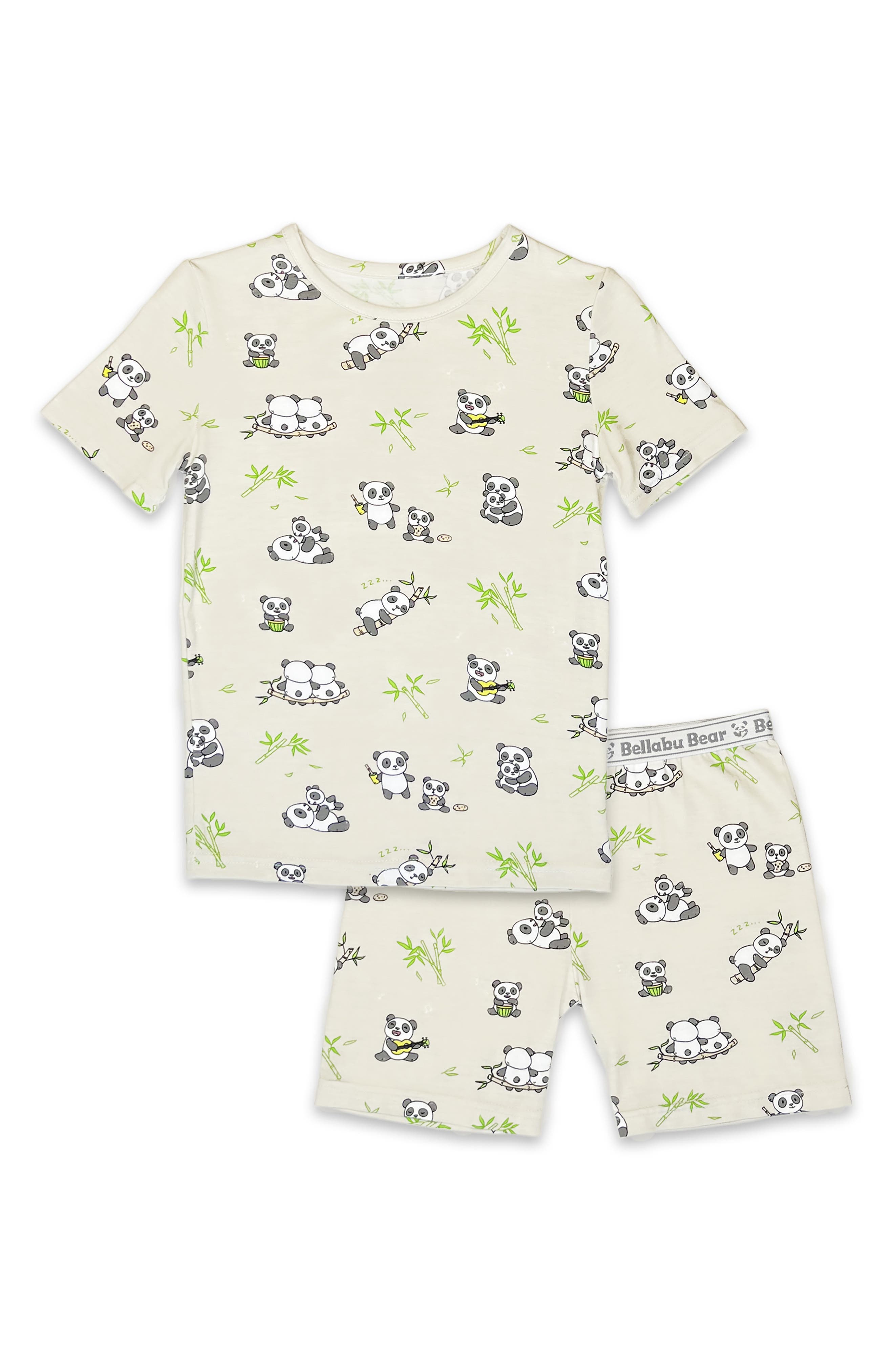 Bellabu Bear Kids' Panda Bear Fitted Two-Piece Short Pajamas | Nordstrom