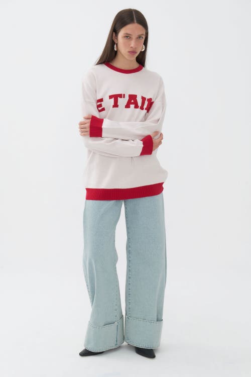 NOCTURNE NOCTURNE LOGO PRINTED KNIT SWEATER