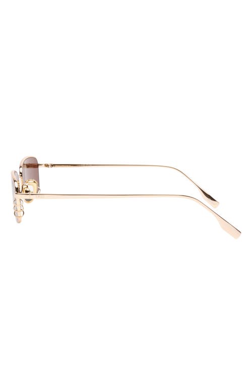 Dezi Hooked 54mm Rectangular Sunglasses In Hooked Gold/cognac