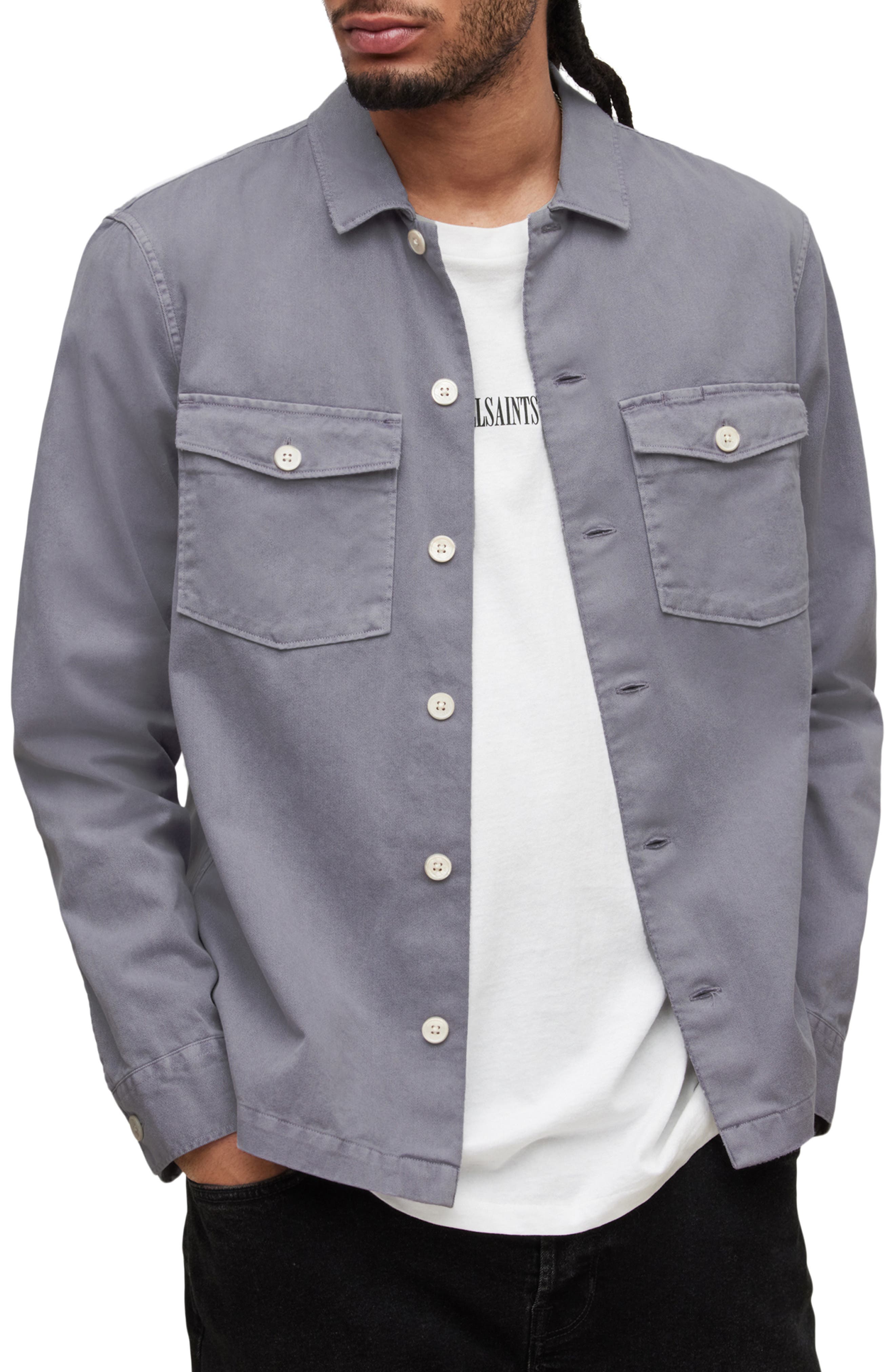 for Men Khrisjoy Patchwork-check Shirt Jacket in Grey Grey Mens Clothing Jackets Casual jackets 