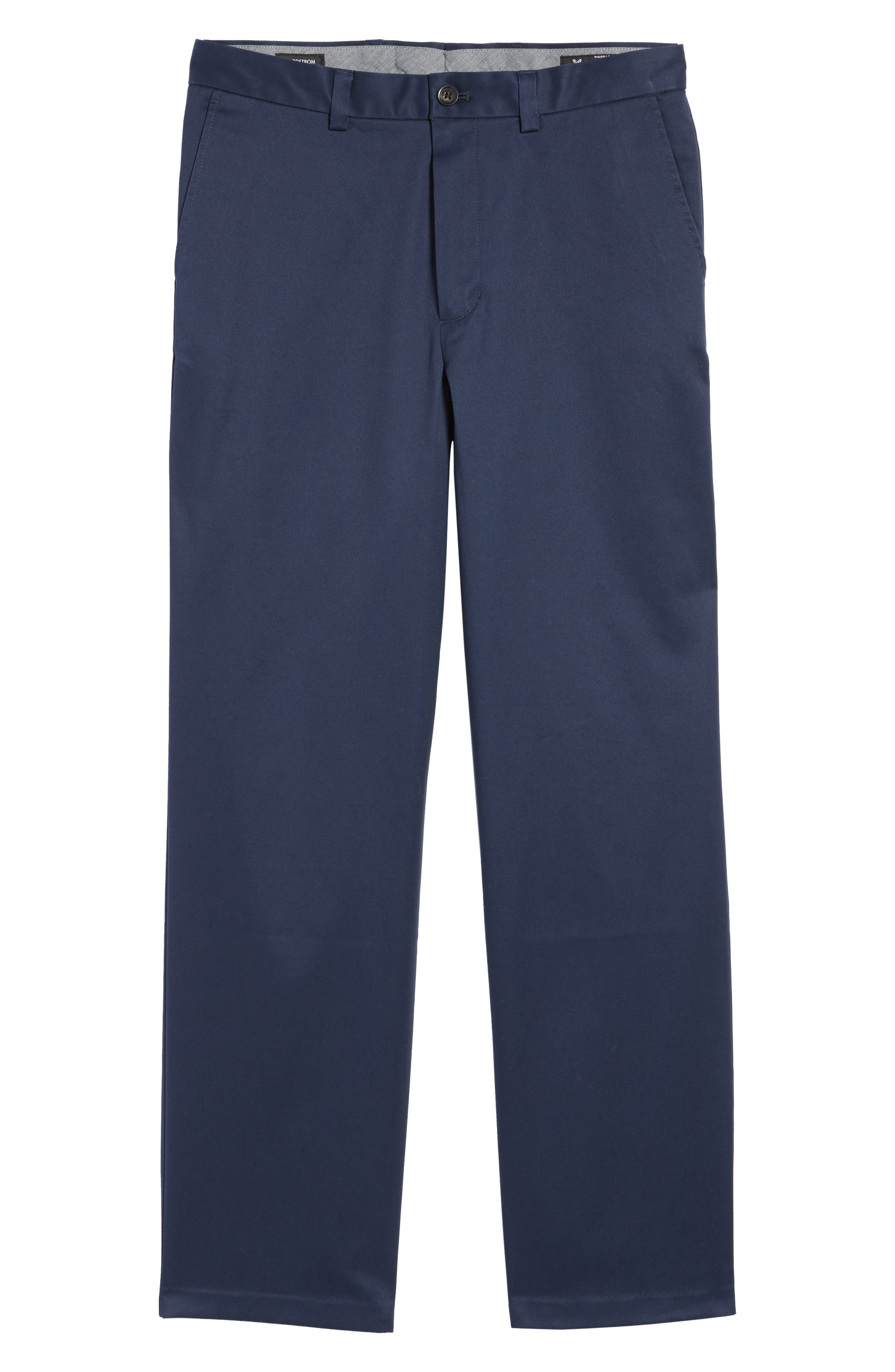NORDSTROM MEN'S SHOP 'Classic' Smartcare(TM) Relaxed Fit Flat Front Cotton Pants Nordstrom Rack