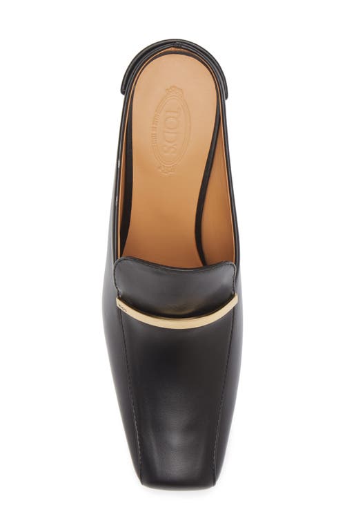 Tod's Square Toe Loafer Mule In Nero