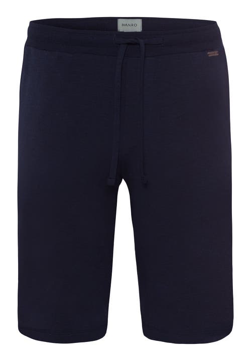 Hanro Natural Living Organic Cotton Drawstring Shorts In Deep Navy