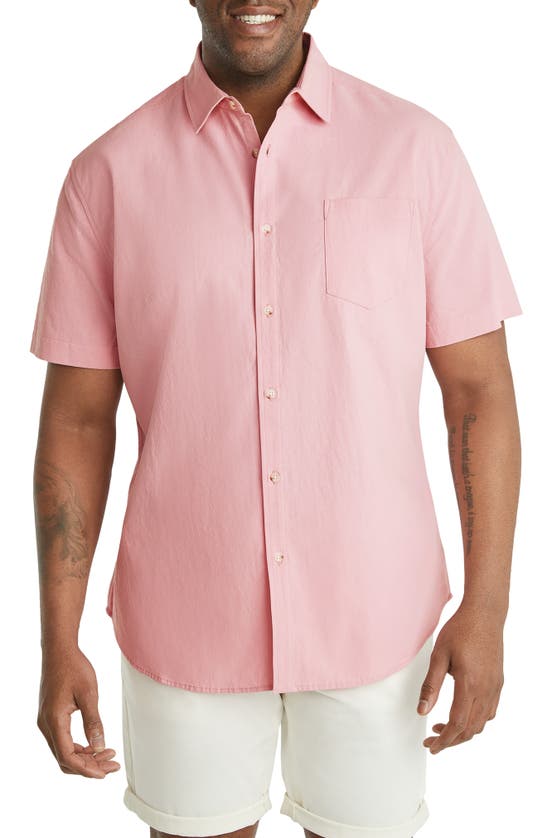 Shop Johnny Bigg Cuba Textured Short Sleeve Button-up Shirt In Seashell
