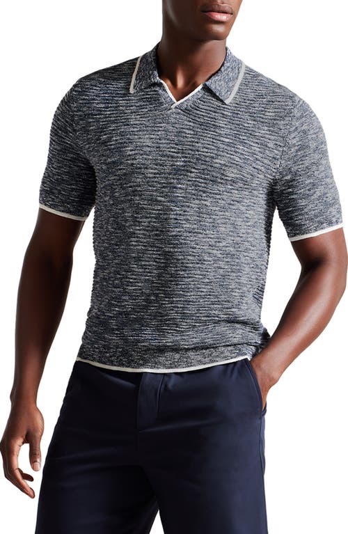 Ted Baker London Marled Polo Sweater in Dark Blue