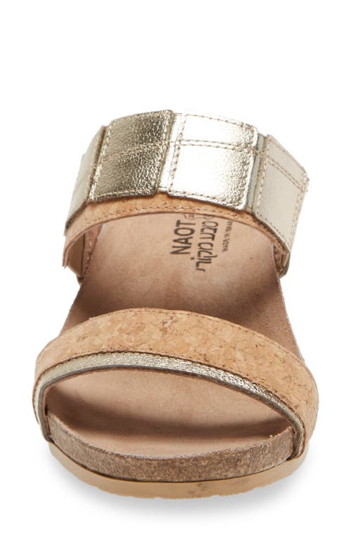 Shop Naot Royalty Slide Sandal In Radiant Gold/cork Leather