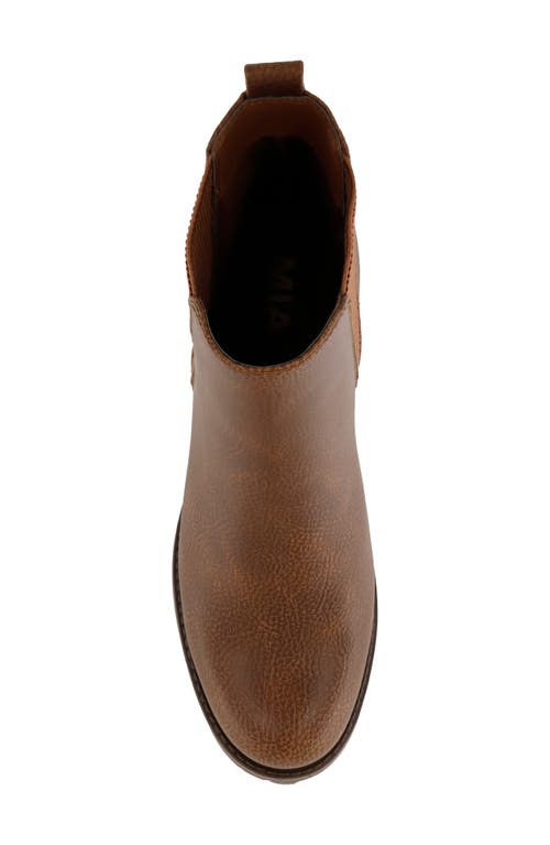 Mia Jody Womens Faux Leather Ankle Chelsea Boots In Luggage