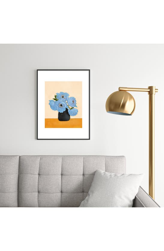 Shop Deny Designs Bouquet Gift Blue Framed Art Print In Cream